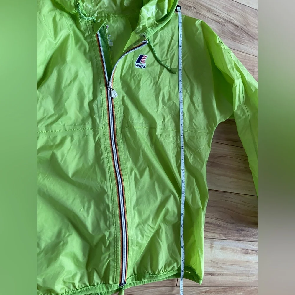 K-way packable jacket in yellow green | women US small - Picture 7 of 11